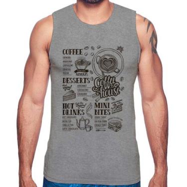 Imagem de Regata Coffee House Vintage - Foca na Moda, Cinza, P