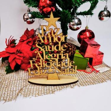 Imagem de Árvore de Natal Mdf Palavras Inspiradoras Decoração Natalina - Artpica