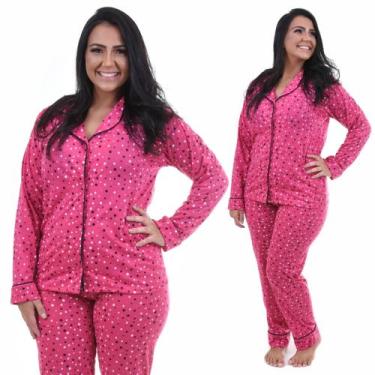 Imagem de Pijama Americano Feminino Com Botões Manga Longa E Calça - Pijamas Pri