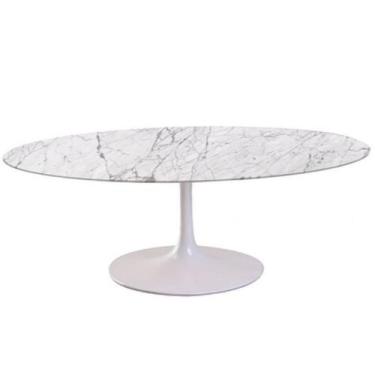 Imagem de Mesa De Jantar Tulipa Saarinen Oval 120x80 cm Mármore Carrara - Eero S