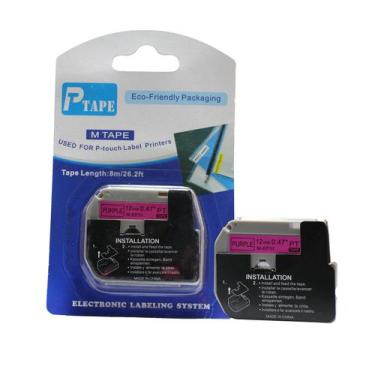 Imagem de Fita Refil Compatível M-P31 MK-P31 Roxa 12mm p/ Rotulador Brother PT-6