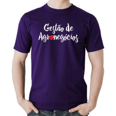 Imagem de Camiseta Algodão Gestão de agronegócios por amor - Foca na Moda, Roxo,