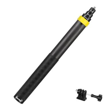 Imagem de Bastão de selfie invisível de fibra de carbono retrátil de 2 metros para Insta360 ONE X5 X4 X3 R RS X Insta 360 GO 2 3, para Go Pro Max Hero 13 12 11 10 9 8 7 DJI Action 3 4 Pocket 3 (Amarelo)