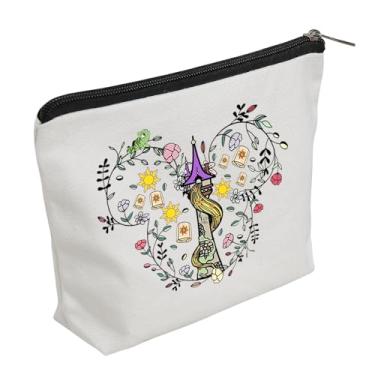 Imagem de WZJHCL Princesa na Torre Bolsa de Maquiagem Castelo Enrolado Kit de Cosméticos Bolsa de Armazenamento Princesa Rapunzel Bolsa de Armazenamento, Torre emaranhada, Tendência
