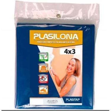 Imagem de Lona de Polietileno Azul 4mx3m=12m² Plasilona - Plasitap