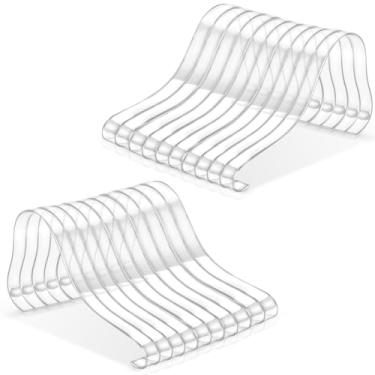 Imagem de BOSMIOW 20 peças/10 pares de sandálias de acrílico transparente com suporte para exibição de sandálias, suportes internos, inserções modeladoras de árvores para shopping center, loja de calçados ou