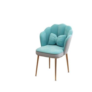 Imagem de Cadeira de escritório ergonômica Cloud Comfort - perfeita para uso doméstico e no escritório, modelo de látex, perna dourada - cinza e azul [almofada de borboleta]