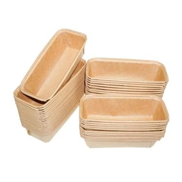 Imagem de Lxmxgk 50 peças de forma de papel para pão, formas retangulares, molde descartável para assar, forma de pão kraft, formas descartáveis de papel para assar, seguro para micro-ondas e freezer (grande)