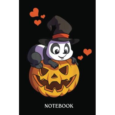 Imagem de Halloween Notebook: Panda On Pumpkin Witch Hat Pumpkin Face Halloween Panda