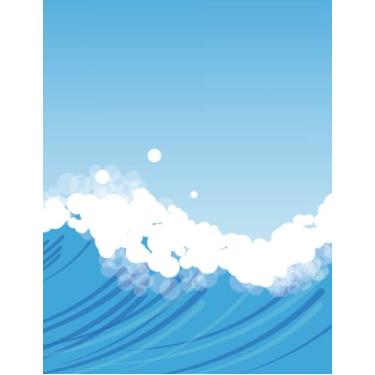 Imagem de Ocean Wave Notebook: Simple Digital Artwork Ocean Wave Large Notebook