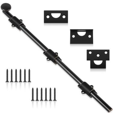 Imagem de Tandefio Parafuso de bengala de 45,7 cm para portão de latão sólido resistente deslizante holandês trava de porta de bronze polido a óleo fechaduras de hardware de portão de sótão para porta de