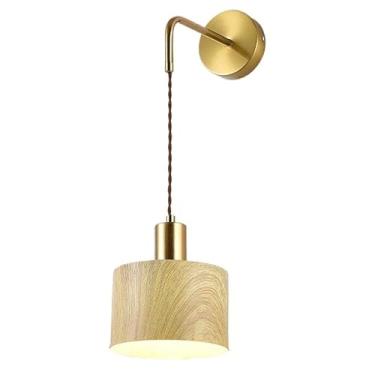 Imagem de Luminárias de parede japonesas simples de ferro, modernas, criativas, E26/E27, base de parede, arandelas de parede, suspensão ajustável, fio, cabeceira, estudo, luz de parede para sala de ja