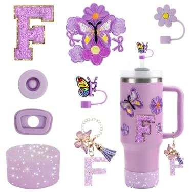 Imagem de Conjunto de acessórios de copo de 15 peças para copo Stanley Cup 850 g 1,134 g copo com alça, incluindo capa de canudo de silicone e bota, tampa à prova de derramamento, pingentes Stanley, pingente de