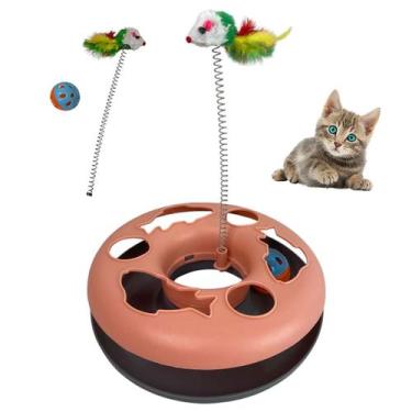 Imagem de Brinquedo de Pet Gato Mola Ratinho Bola Guizo Animal de Estimaçao Brin
