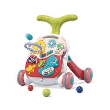 Imagem de Zippy Toys, Andador 2 em 1 Fundo do Mar Plástico PP e ABS 46,5x41x45 cm Centro de Atividades Infantil, Verde e Rosa