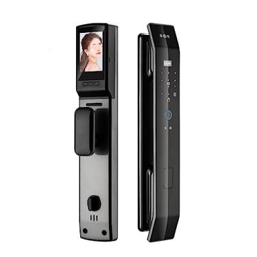 Imagem de Bloqueio inteligente de reconhecimento facial 3D, impressão digital, chave de cartão biométrico, fechadura digital, aplicativo WiFi doméstico, fechadura de porta inteligente (cor: gancho 3D 24 x 240