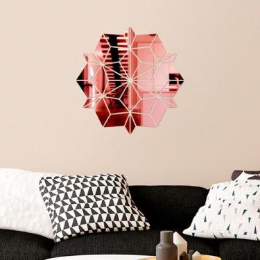Imagem de Espelho Decorativo Mandala Sol Vermelho - Inove Papéis de Parede