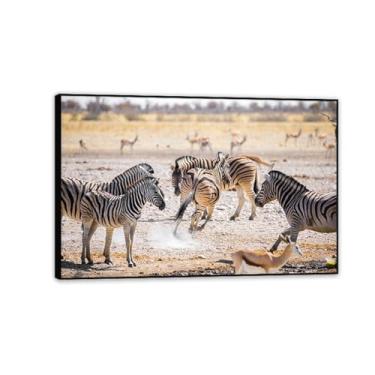 Imagem de Imagens de animais em preto e branco para decoração de parede zebra corrida animal preto e branco africana impressão de cavalo imagem de arte de parede em tela zebra decoração de parede para sala de