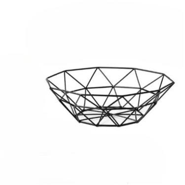 Imagem de Cesta de Fruteira Aramada Modelo Com Acabamento Multiuso Preto(1)