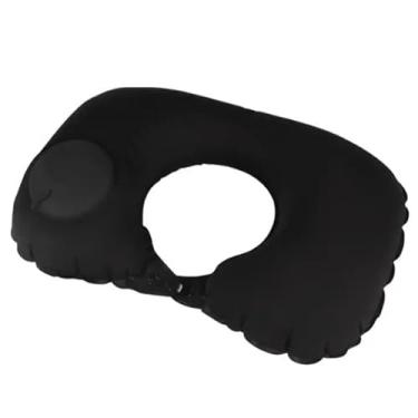 Imagem de Travesseiro De Viagem Avião Inflável Leve Portátil Pescoço Automática Inflável Cervical Travesseiro(PRETO)