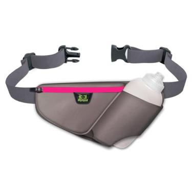 Imagem de Amphipod Pacote de mamadeira Profile-Lite High Five-K, cinto de hidratação Runners para 5K/10K, ultra corrida e caminhada, homens e mulheres - ardósia/rosa - 473 g