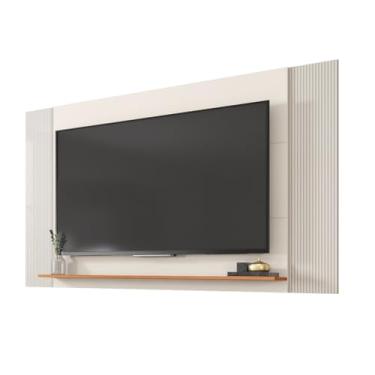 Imagem de Neloja Painel Para Tv Até 65 Polegadas Suspenso Extensível Ajustável De 136/150 / 180 Cm Premium Para Quarto E Sala De Estar Design Moderno Luxo Com Prateleira Decorativo Funcional (Off White)