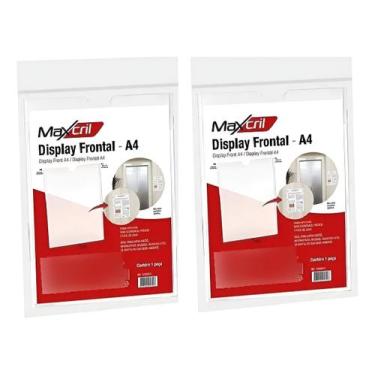 Imagem de Kit 2 Display Acrílico Expositor Recado Papel A4 Parede - MAXCRIL