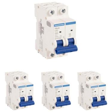 Imagem de 4 Disjuntores 40A Bipolar Tramontina TDJ3 Curva C 3kA
