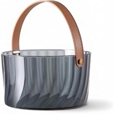 Imagem de Balde para Cerveja e Gelo Acrílico Moderno com Alça de Couro 4L, Bar, Festas, Churrascos e Eventos, Sofisticação com Praticidade