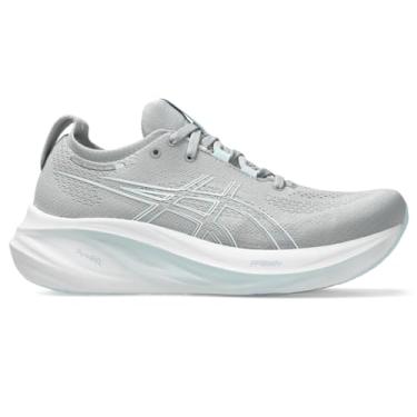 Imagem de Asics Tênis de corrida feminino Gel-Nimbus 26, Cinza piemonte/cinza e azul, 9 Wide