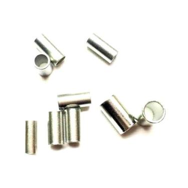 Imagem de 100 Conexões/anilhas/luvas n 3 de cobre niquelado para cabo de aço de 