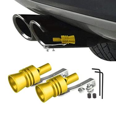 Imagem de Middrivr Apito Turbo Para Carro, 2 Peças, Liga De Alumínio, Universal, Tamanho Xl, Silenciador Escapamento, Apito, Rugido (Dourado)