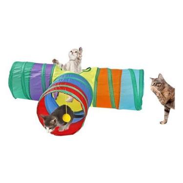 Imagem de Túnel Colorido Brinquedo Pet Cachorro E Gato Labirinto Interativo Form