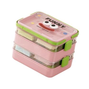 Imagem de Dynwave Caixa de armazenamento de blocos, recipiente para artigos diversos, 3/5 níveis, com alça, organizador de brinquedos, caixa de armazenamento para, Rosa, 5 Camadas
