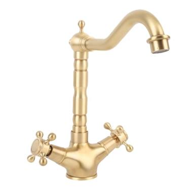 Imagem de Asixxsix Torneira Giratória de Latão 6.5in Bico Alcance 9.4in Altura Com Válvula Cerâmica Alças Duplas para Torneira Misturadora de água Quente Fria Pia do Banheiro