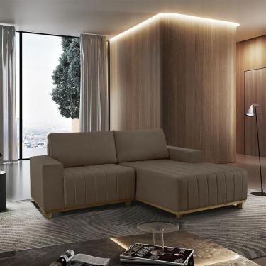 Imagem de Sofá Fixo Com Chaise 2M Boreal Veludo Com Molas Lado Direito Meu Sofá Online