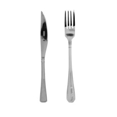 Imagem de Jogo Garfo Faca Mesa Inox Home Restaurante Buffet 24 Peças - Losan