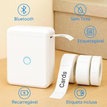 Imagem de Kit impressora termica bluetooth niimbot d110