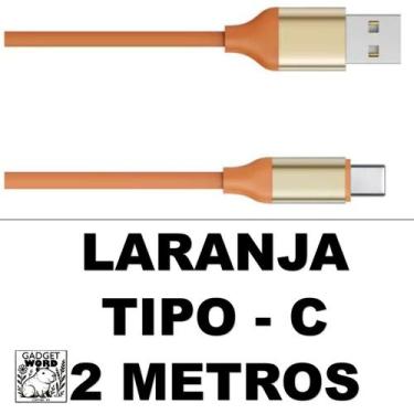 Imagem de Cabo 2 Metros Carregador Silicone 1 e 2 Metros Colorido Iphone V8 e Ty