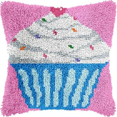 Imagem de Kits de travesseiro com gancho de trava para adultos e crianças iniciantes, kit de travesseiro com gancho de trinco para fazer artesanato para meninas, meninos, presentes de Natal, tela impressa, fio