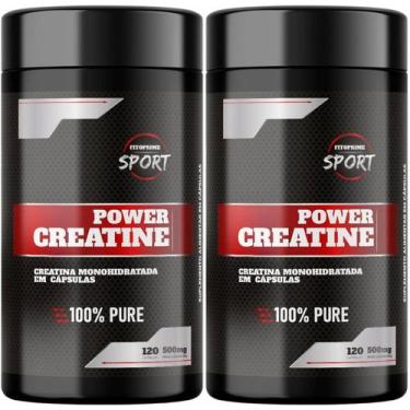 Imagem de Kit 2 Potes Creatina Monohidratada Power Creatine 120 Cápsulas Fitopri