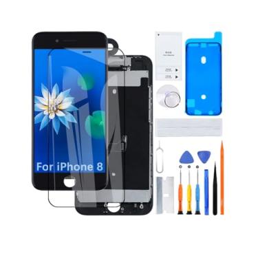 Imagem de Tela para iPhone 8 A1863 A1905 A1906 A1907 Substituição de tela LCD 3D Touch Full HD Touch Screen ID digitalizador conjunto de moldura, adesivo à prova d'água, kits de reparo Novo