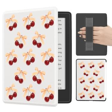 Imagem de BlHMCASE Cute Bow Cherry para Kindle 11 geração 2024/2022 de 6 polegadas, capa de couro com despertar/hibernar automático para Kindle 2024/2022 11ª geração e-reader