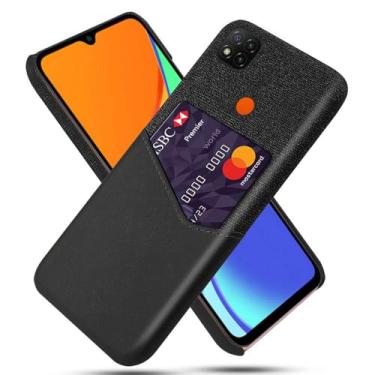 Imagem de Capa para Xiaomi Redmi POCO C3,Tela e tampa de couro PU,Antideslizante,360°cobertura completa à prova de choque com 1 slot de cartão atrás,Prevenção de queda-Black