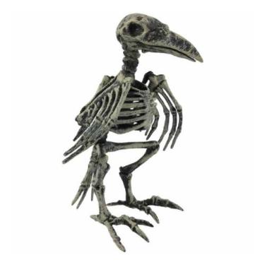 Imagem de Esqueleto Corvo Animal Plástico Pássaro Halloween Decoração - Extra Fe