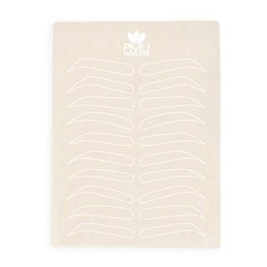 Imagem de PMU Products Pele dupla face premium para prática de microblading | Látex profissional realista para tatuagem de cabelo | Designs especiais de sobrancelha para tatuagem cosmética (branco - 5)