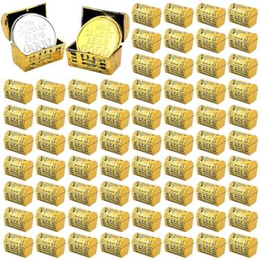Imagem de Thyle 100 Pcs Mini Plastic Pirate Treasure Chests with a Gold Finish Vintage Pirate Jewelry Box for Adults Birthday Halloween Party Favors Supplies(1.5 Inches)