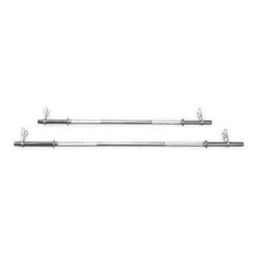 Imagem de Kit Barra Maciça 1.20m E 1.50m Aço 1045 com Presilhas - Line Fitness
