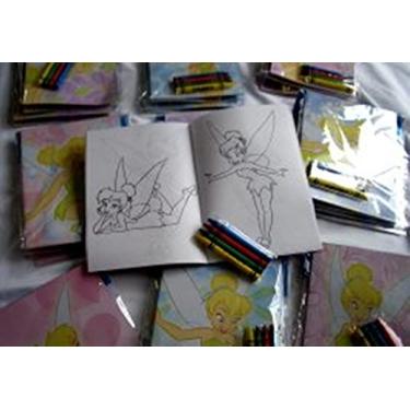 Imagem de Coloring Book Conjunto de 12 conjuntos de sininho e giz de cera da Disney para guardar lembrancinhas de festa para crianças