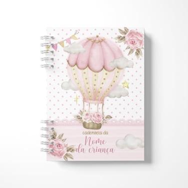 Imagem de Caderneta de Vacinação Personalizada Versão Clean Balão Menina - Com Nome na Capa